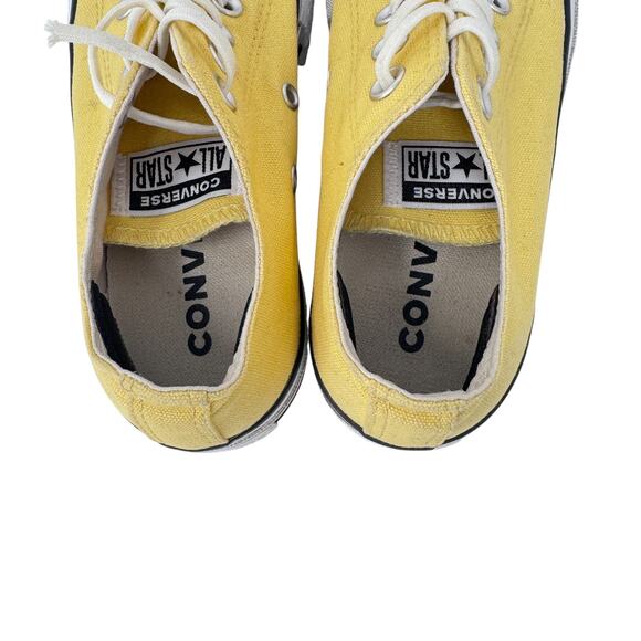 Converse All‎ Star Low Top Platform Sneakers Womens Size 5 Yellow White Lace Up - Picture 5 of 11